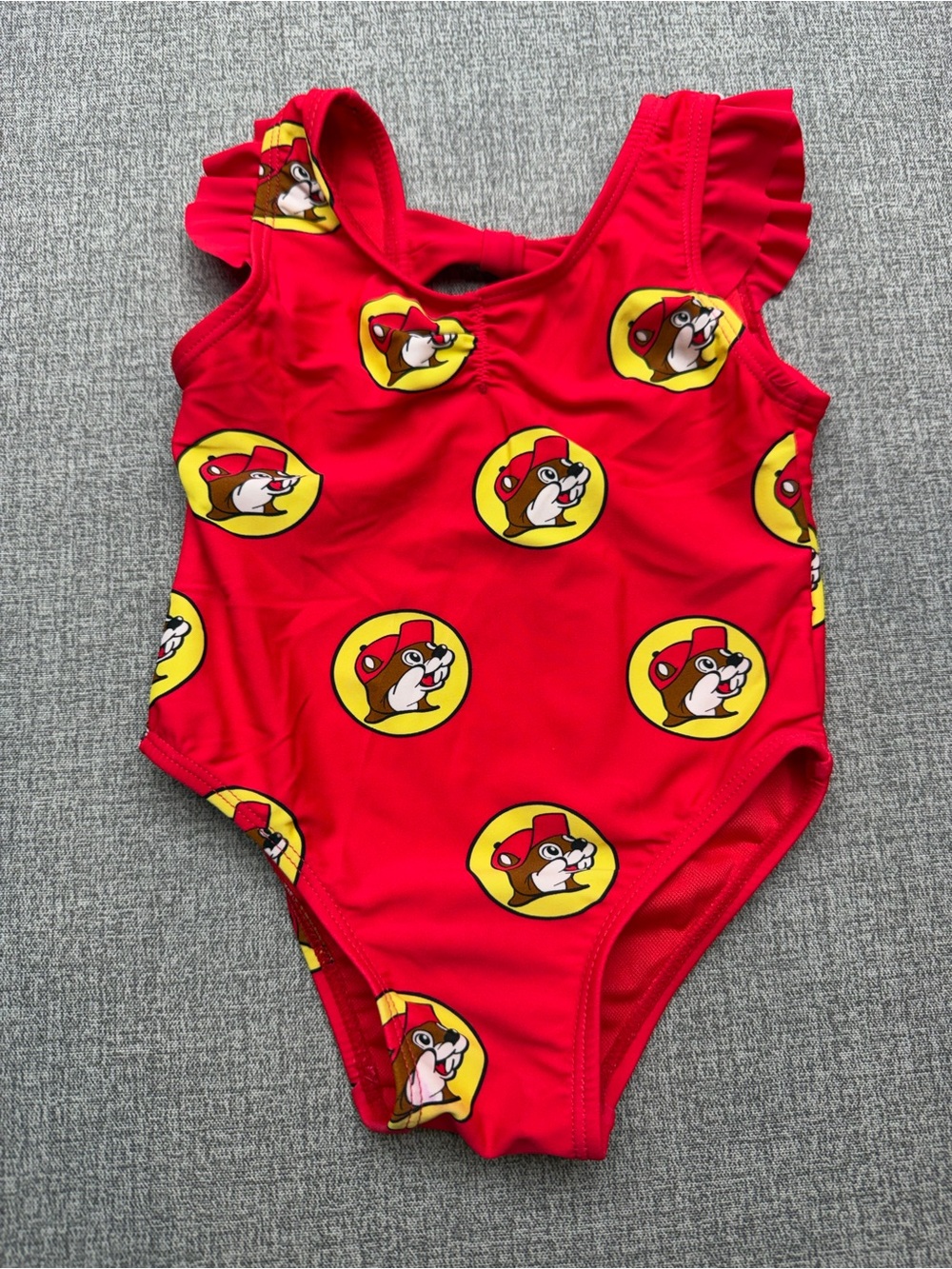 Buc-ee's Baby Girl Red Buc-ee Beaver One Piece Swimsuit